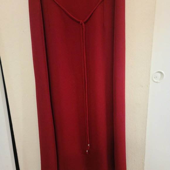 Plaza South Petite Ladies Red Dress Size 8p Midi Length - Picture 9 of 11